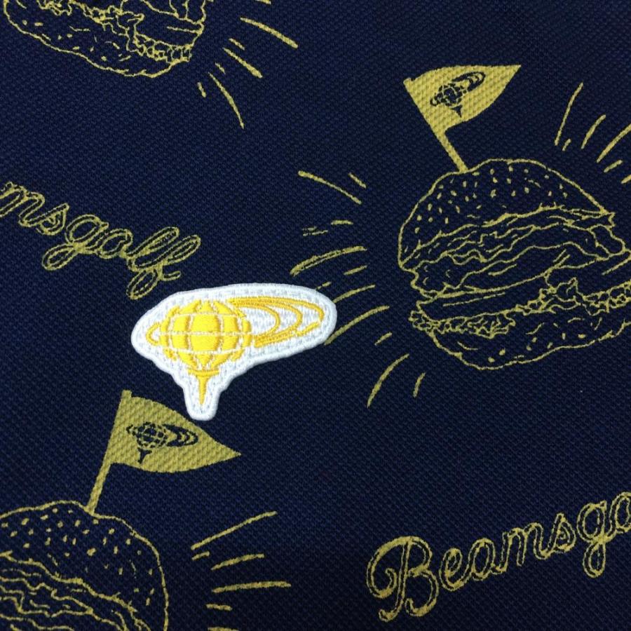 BEAMS（ビームス） ビームスゴルフ 半袖ポロシャツ ネイビー×イエロー