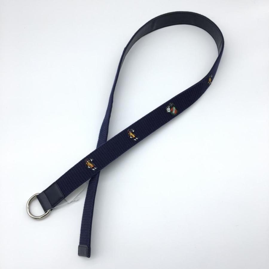 PEARLY GATES ネイビー ストライプ ベルト 超美品】PEARLY GATES パーリーゲイツ リバーシブルリングベルト