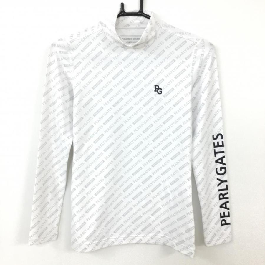 PEARLY GATES ハイネックシャツ ホワイト　サイズ1 PEARLY GATES（パーリーゲイツ） tシャツ 「PEARLY GATES」綿ベア天竺