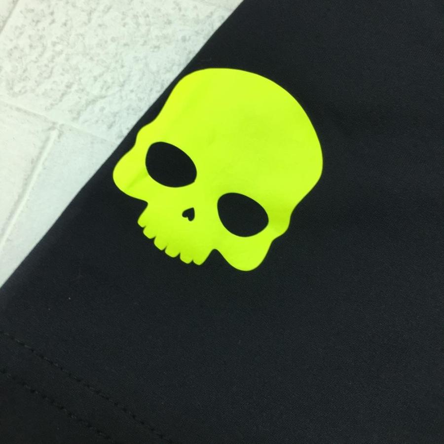HYDROGEN（ハイドロゲン） 半袖ポロシャツ 黒×イエロー 袖ロゴ スカル