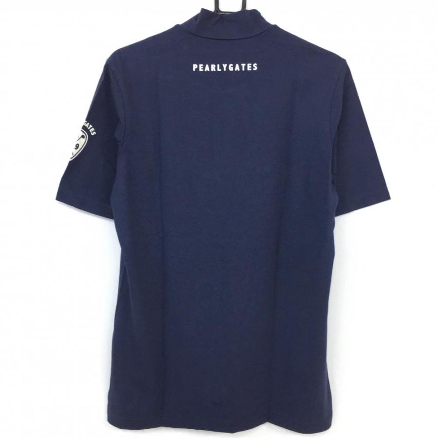 4 サイズ M パーリーゲイツ 半袖 ネイビー ハイネック メンズゴルフウェア 10%OFF価格／PEARLY GATES パーリーゲイツ 半袖ハイネックシャツ