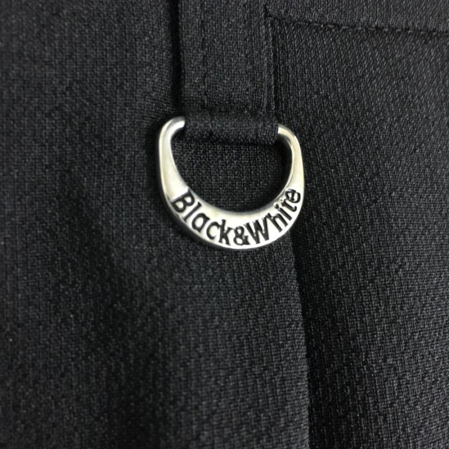 新品)Black＆White ブラックアンドホワイト パンツ 黒 シンプル