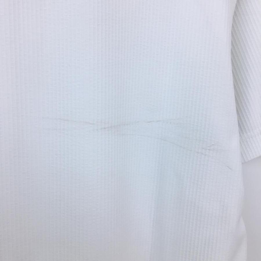 PEARLY GATES パーリーゲイツ 半袖ポロシャツ 白 ストライプ織生地