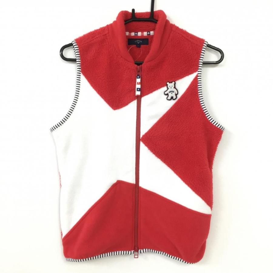 Callaway（キャロウェイ） 切替ベスト レッド×白 ボア×フリース 一部