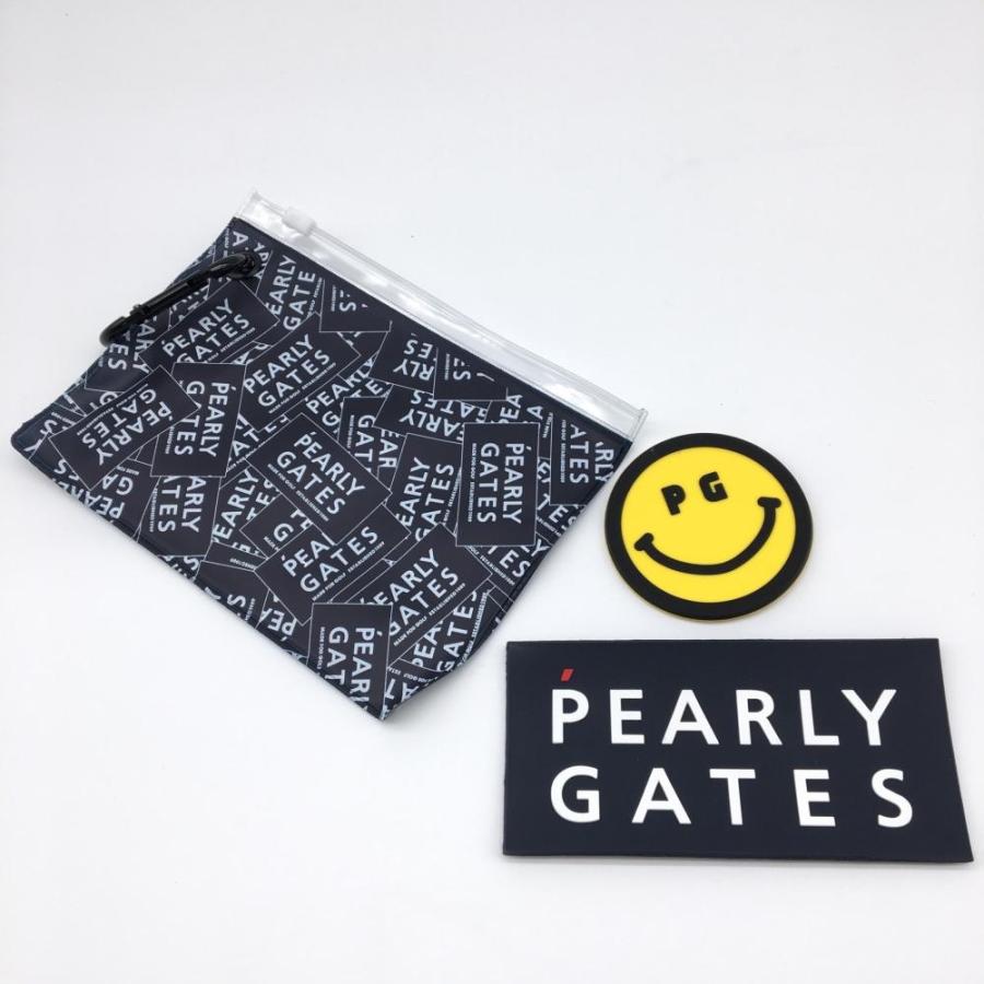 PEARLY GATES ステッカー柄フード未使用　ネイビー PEARLY GATES（パーリーゲイツ） クリアポーチ シリコンステッカー