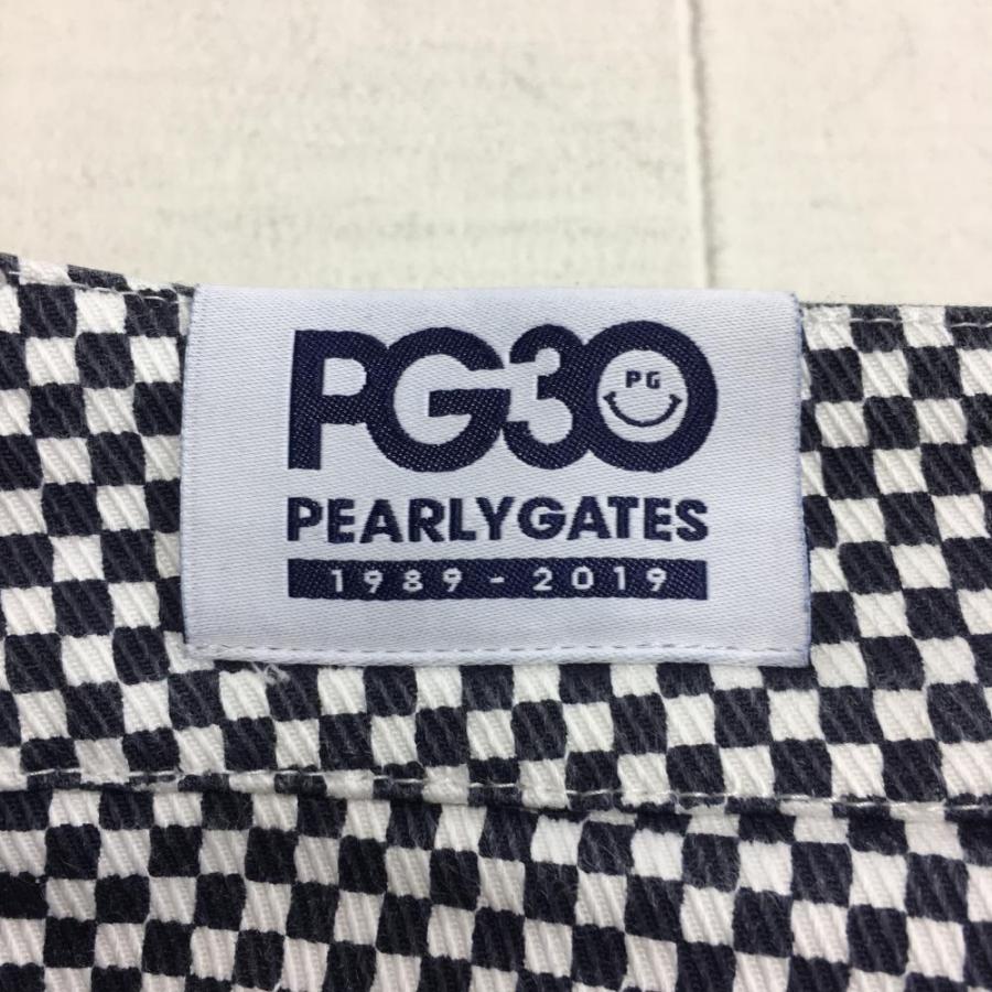 美品 パーリーゲイツ ロングパンツ ネイビー ホワイト ブロックチェック柄 S 美品 パーリーゲイツ ロングパンツ ネイビー ホワイト ブロック