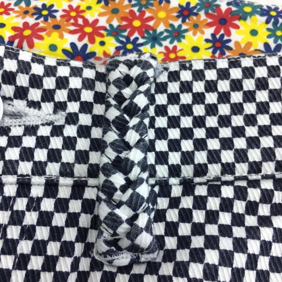 美品 パーリーゲイツ ロングパンツ ネイビー ホワイト ブロック