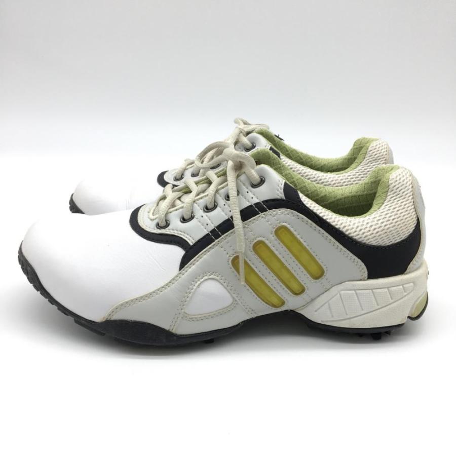 20%OFF価格／(美品)adidas アディダス ゴルフシューズ 白×ライト