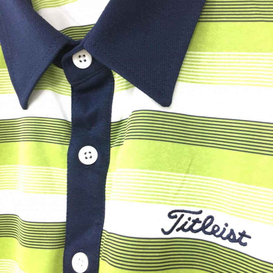 タイトリスト ポロシャツ TEAMタイトリストロゴ入り Titleist（タイトリスト） 半袖ポロシャツ ライトグリーン×ネイビー