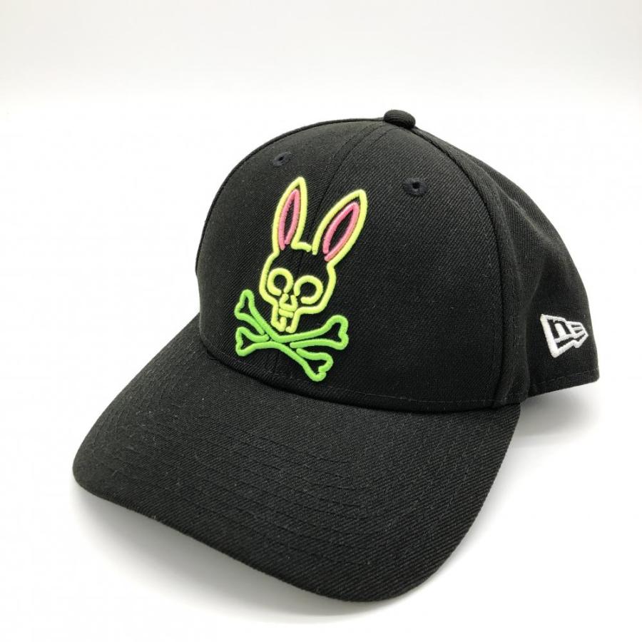 超美品)New Era ニューエラ×サイコバニー キャップ 黒×蛍光 スカル