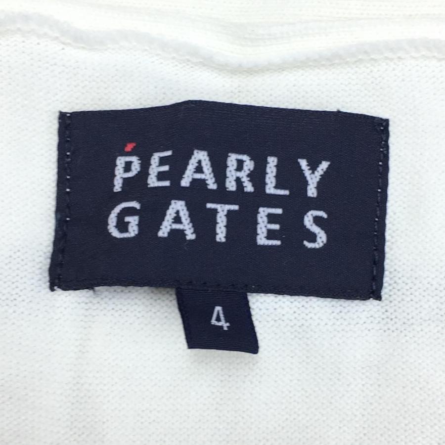 PEARLY GATES（パーリーゲイツ） ニットカーディガン 白×ネイビー 一部