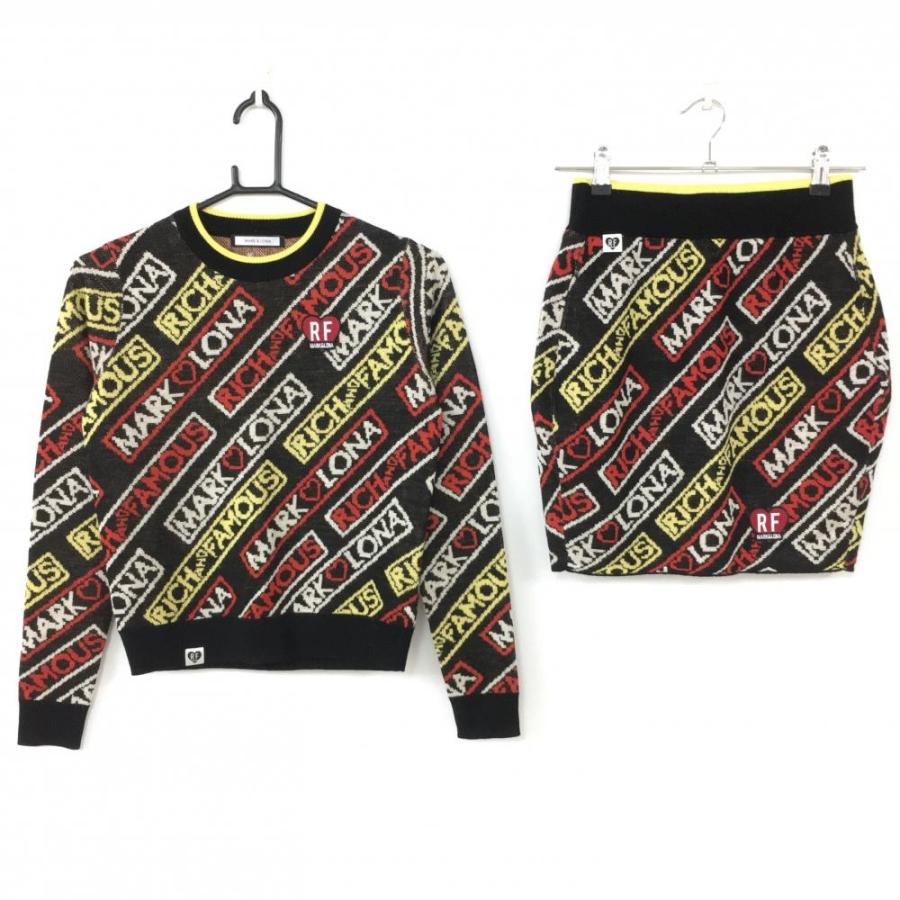 マークアンドロナ 上下セット（長袖ニットセーター×ニットスカート）黒  