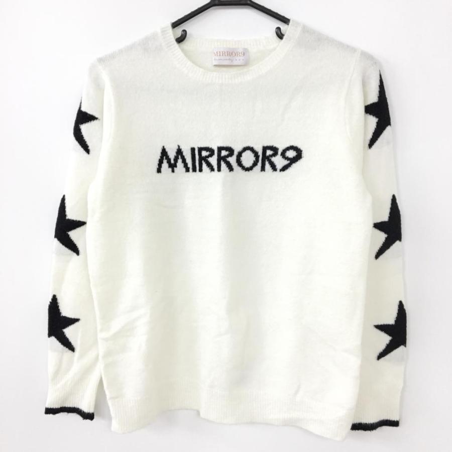 MIRROR9 ミラーナイン 長袖ニットセーター 白×黒 星 レディース S  