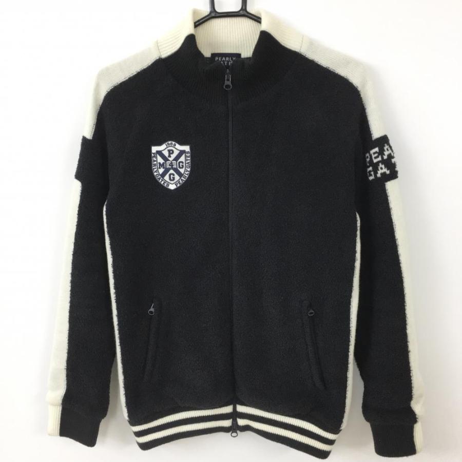 美品】PEARLY GATES パーリーゲイツ 異素材ニットジャケット 黒×白
