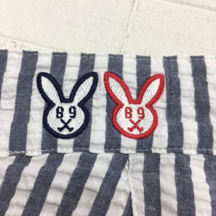 【美品】パーリーゲイツ　ハーフパンツ ストライプ　ロゴ刺繍　5 美品】パーリーゲイツ ハーフパンツ ストライプ ロゴ刺繍 5