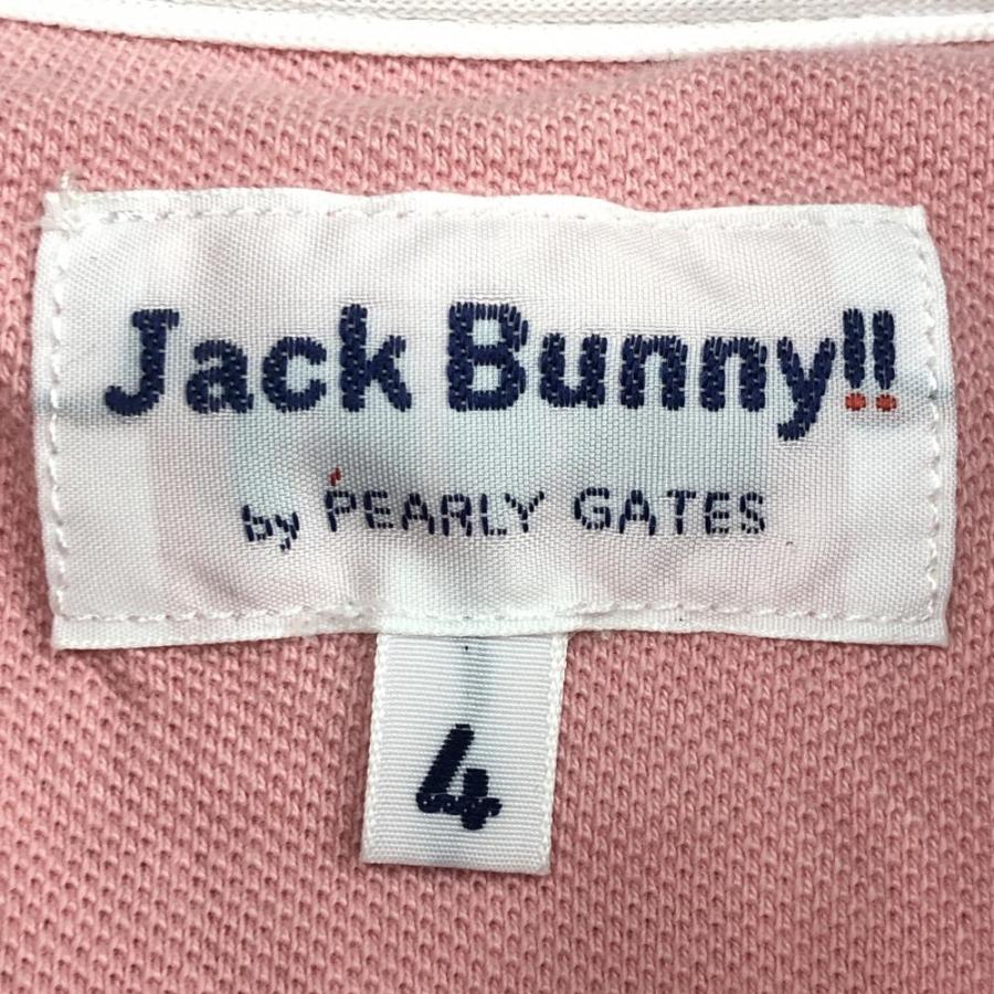 Jack Bunny!!（ジャックバニー） 半袖ポロシャツ ピンク×白 花刺しゅう