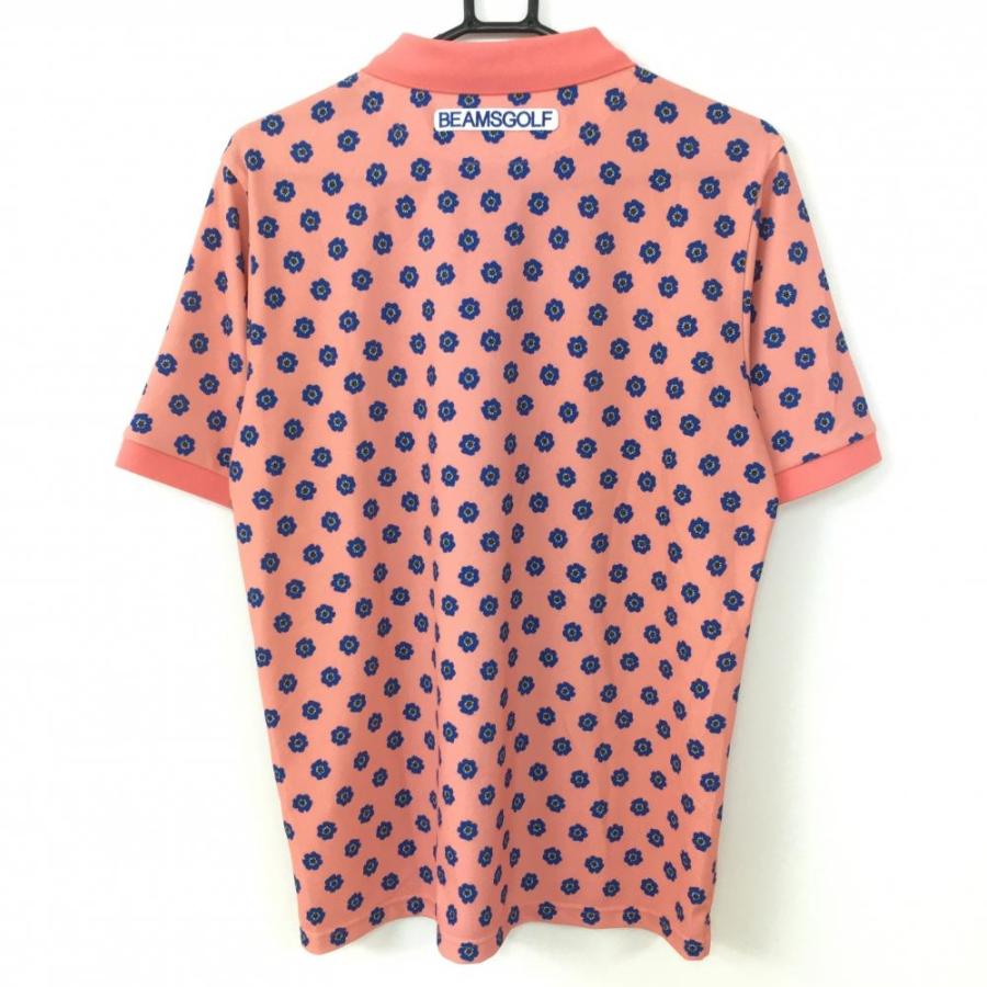2021年＊BEAMS GOLF ビームスゴルフ 半袖ポロシャツ ピンク×ブルー 花