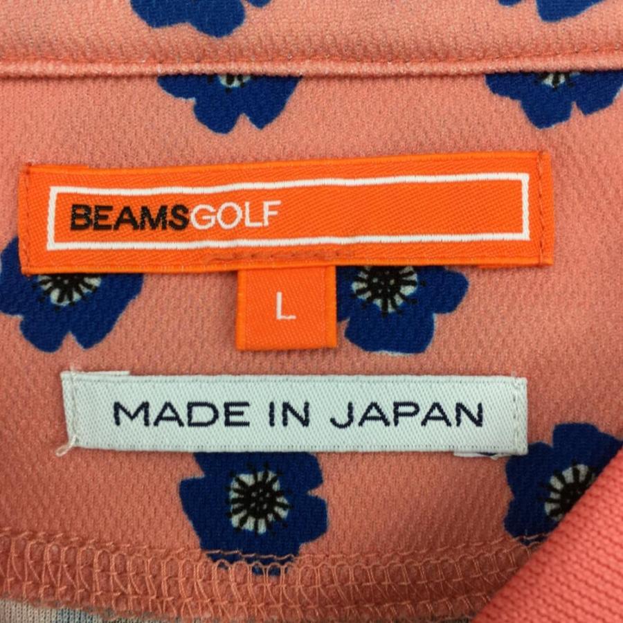 2021年＊BEAMS GOLF ビームスゴルフ 半袖ポロシャツ ピンク×ブルー 花
