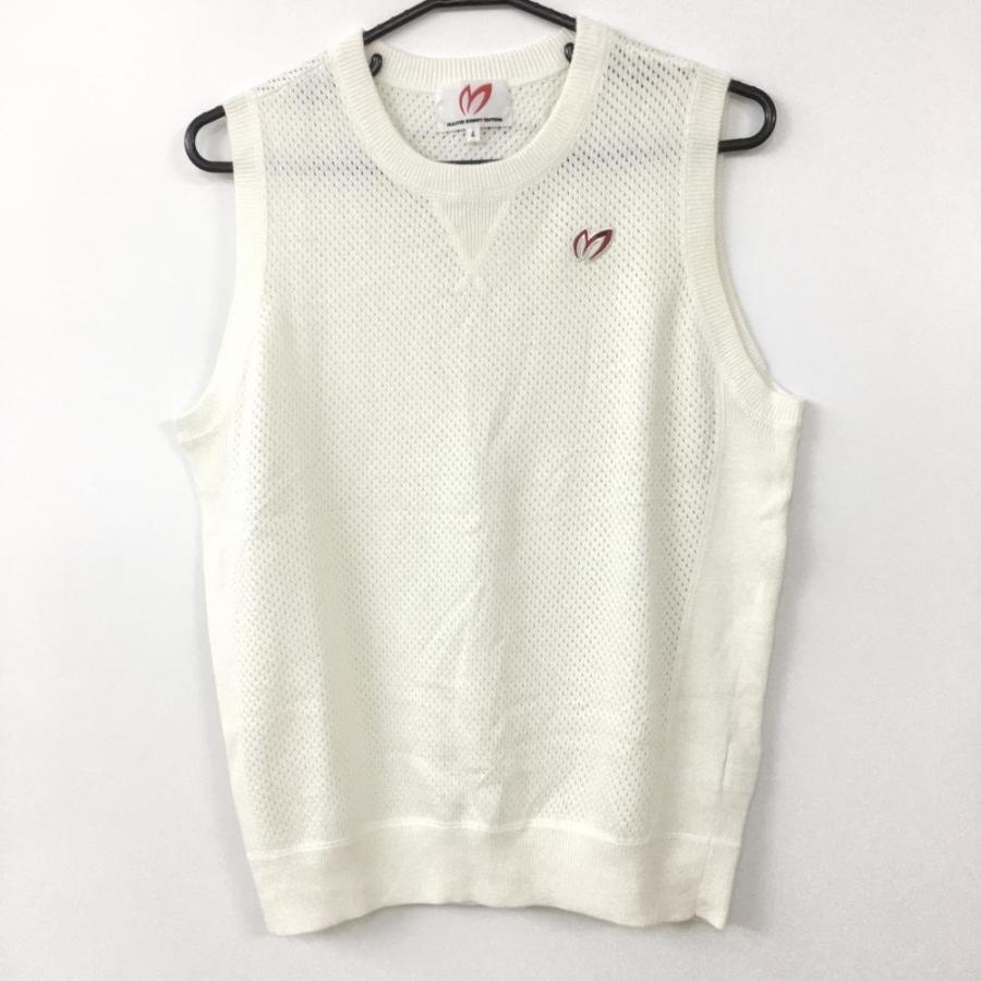 マスターバニーエディション　4/M カシミヤ混　ニットベスト　ホワイト マスターバニーエディション 4/M カシミヤ混 ニットベスト ホワイト