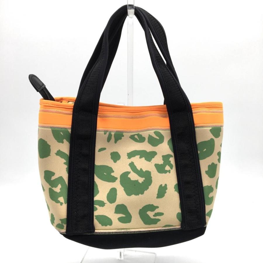 キャタピラ カートバッグ ベージュ×グリーン レオパード柄 ネオプレン