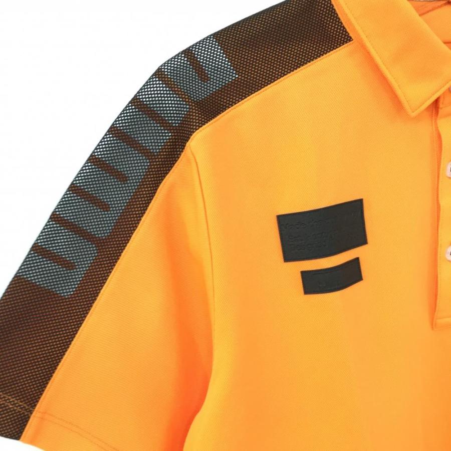 PUMA プーマ 半袖ポロシャツ オレンジ×黒 肩メッシュ ロゴ PUMA プーマ 半袖ポロシャツ オレンジ×黒 肩メッシュ ロゴ