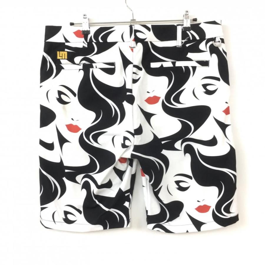 LOUDMOUTH ラウドマウス ハーフパンツ 白×黒 女性柄 モナ LOUDMOUTH ラウドマウス ハーフパンツ 白×黒 女性柄 モナ