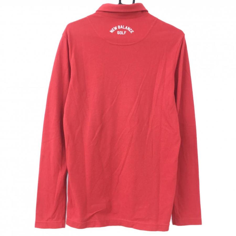 New Balance ニューバランス 長袖ポロシャツ レッド×ネイビー