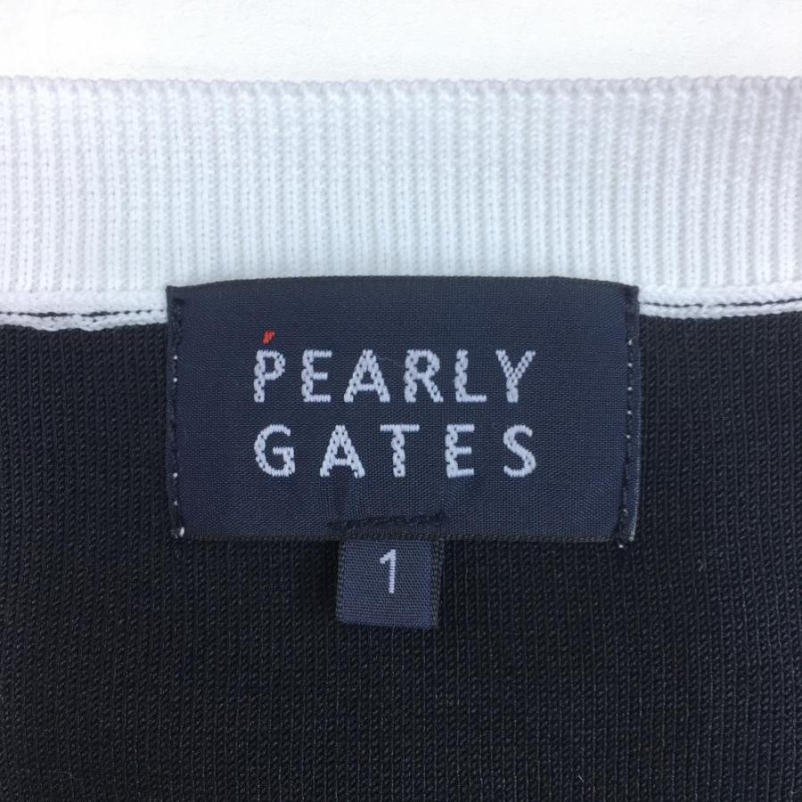 PEARLY GATES（パーリーゲイツ） ニットベスト 白×黒 Vネック ロゴ