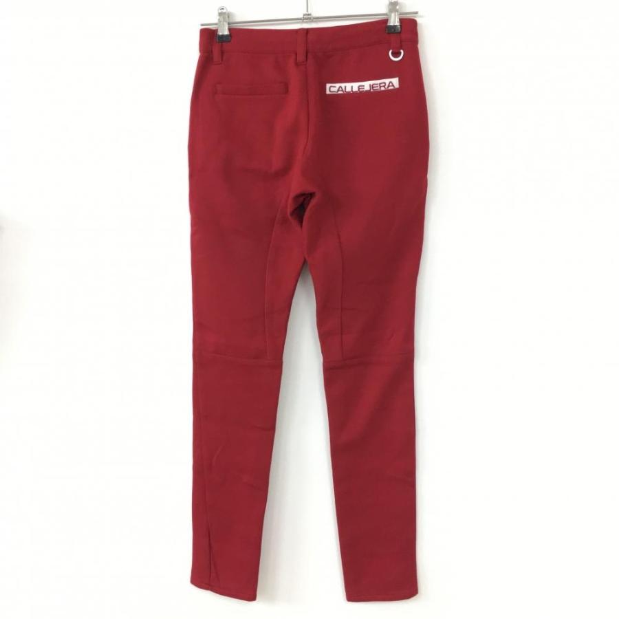 カジェヘラ パンツ レッド×白 バックロゴ レディース 0 ゴルフウェア  