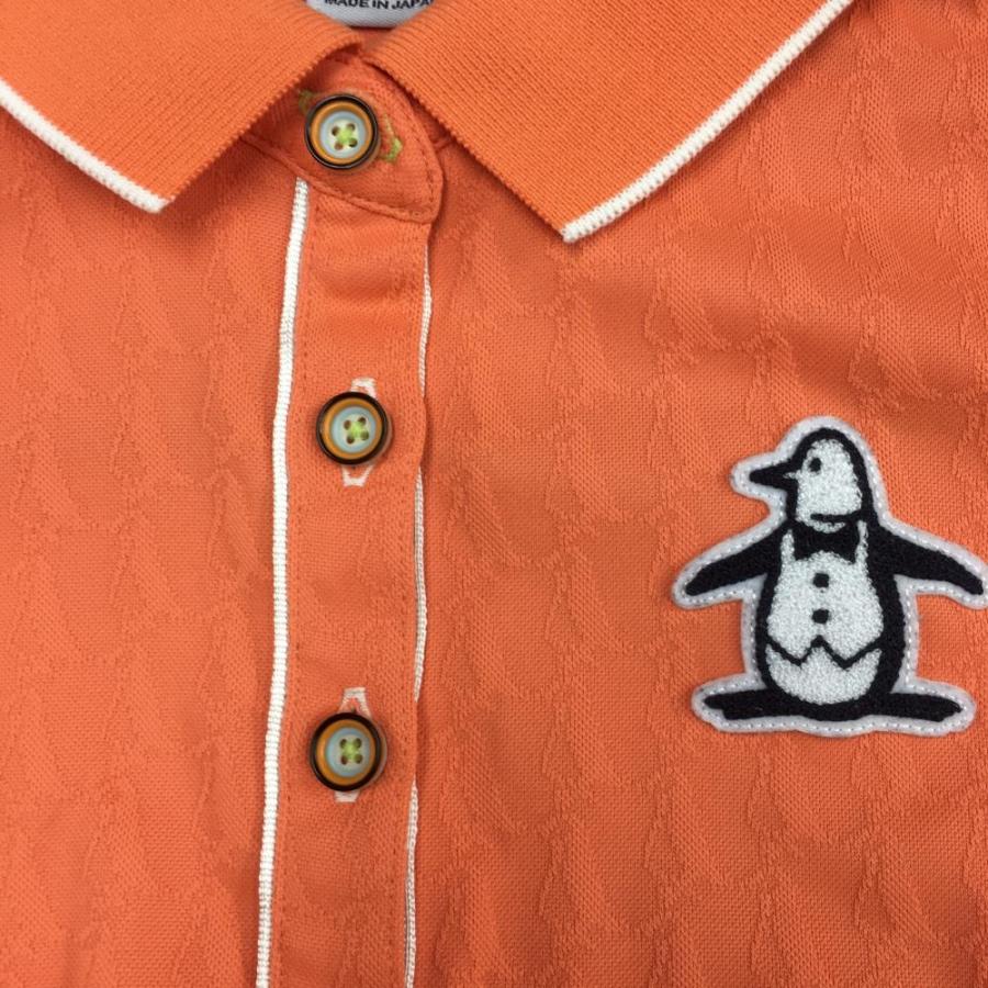 Munsingwear マンシングウェア 長袖ポロシャツ オレンジ×白 ペンギン総 
