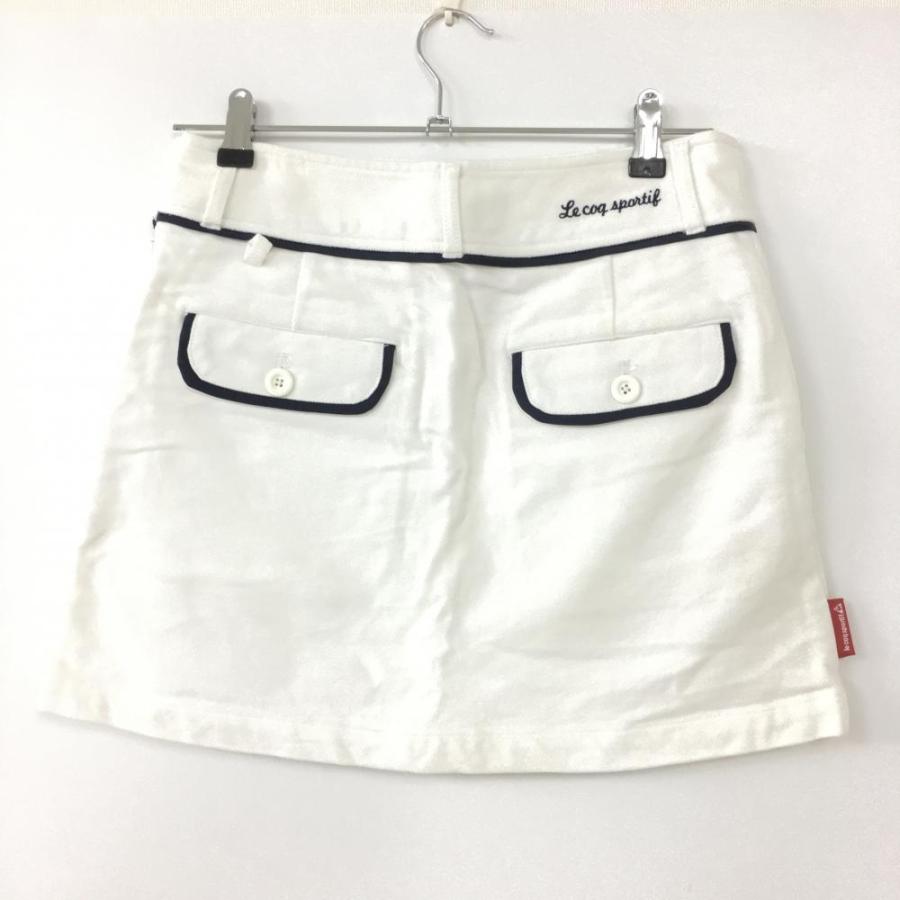 SALE/73%OFF】ルコック スカート 白×ネイビー coq (美品) レディース ゴルフウェア sportif le /55%OFF価格 微起毛素材 パイピング レディースウエア ルコック スカート 白×ネイビー チェック 裾ボックスプリーツ レディース ゴルフウェア le coq sportif