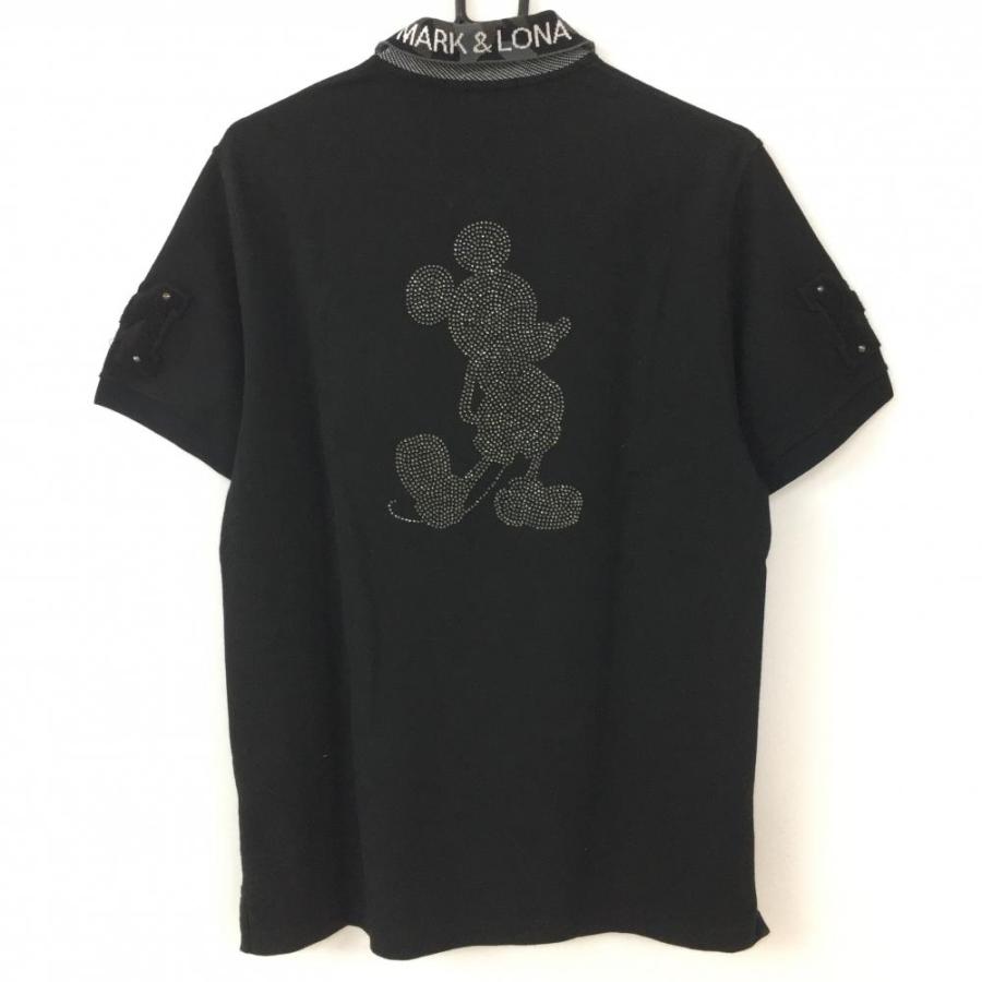 MARK&LONA マークアンドロナ 半袖ポロシャツ 黒 ミッキー MARK&LONA マークアンドロナ 半袖ポロシャツ 黒 ミッキー