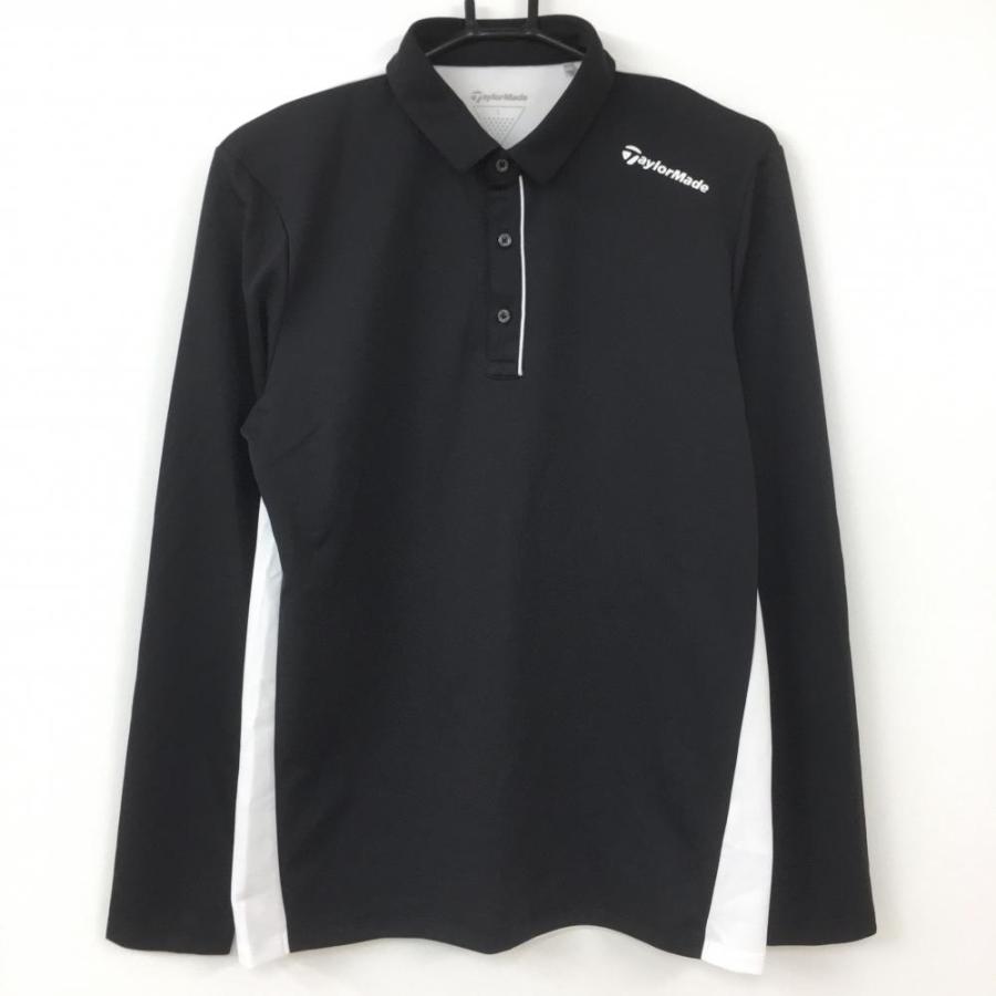 超美品)2021年＊TaylorMade テーラーメイド 長袖ポロシャツ 黒×白 バイ