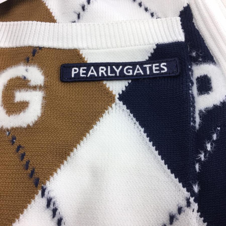 パーリーゲイツ⛳️アーガイル柄スカート⛳️ブラウン　0サイズ♡おまけのトップス付き PEARLY GATES（パーリーゲイツ） ニットスカート 白×ブラウン