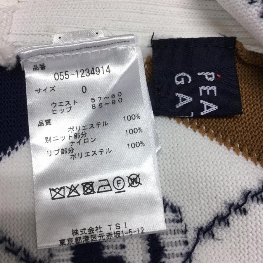 PEARLY GATES（パーリーゲイツ） ニットスカート 白×ブラウン