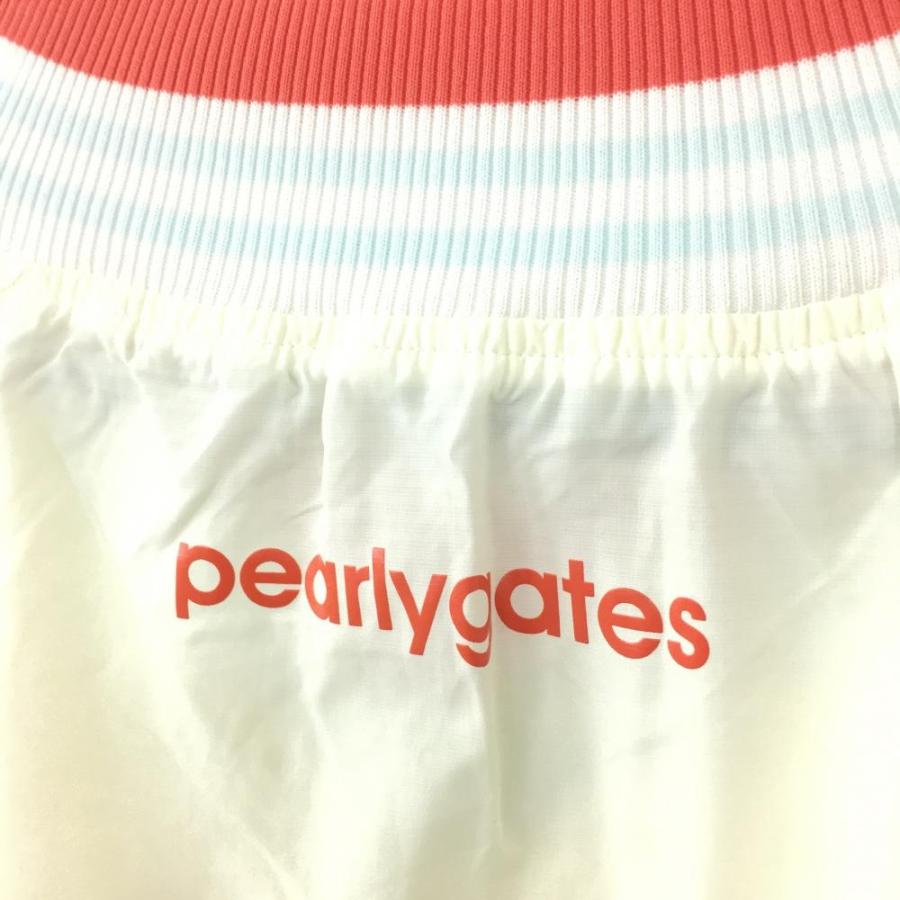 PEARLY GATES パーリーゲイツ 半袖プルオーバー アイボリー×レッド V