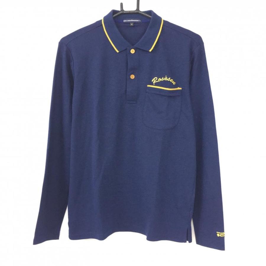 ロサーセン 長袖ポロシャツ ネイビー×イエロー 胸ポケット メンズ M ゴルフウェア Rosasen/60%OFF価格 :1-240001101259:レオナード 通販 ロサーセン ROSASEN ゴルフ タオル地 ポロシャツ