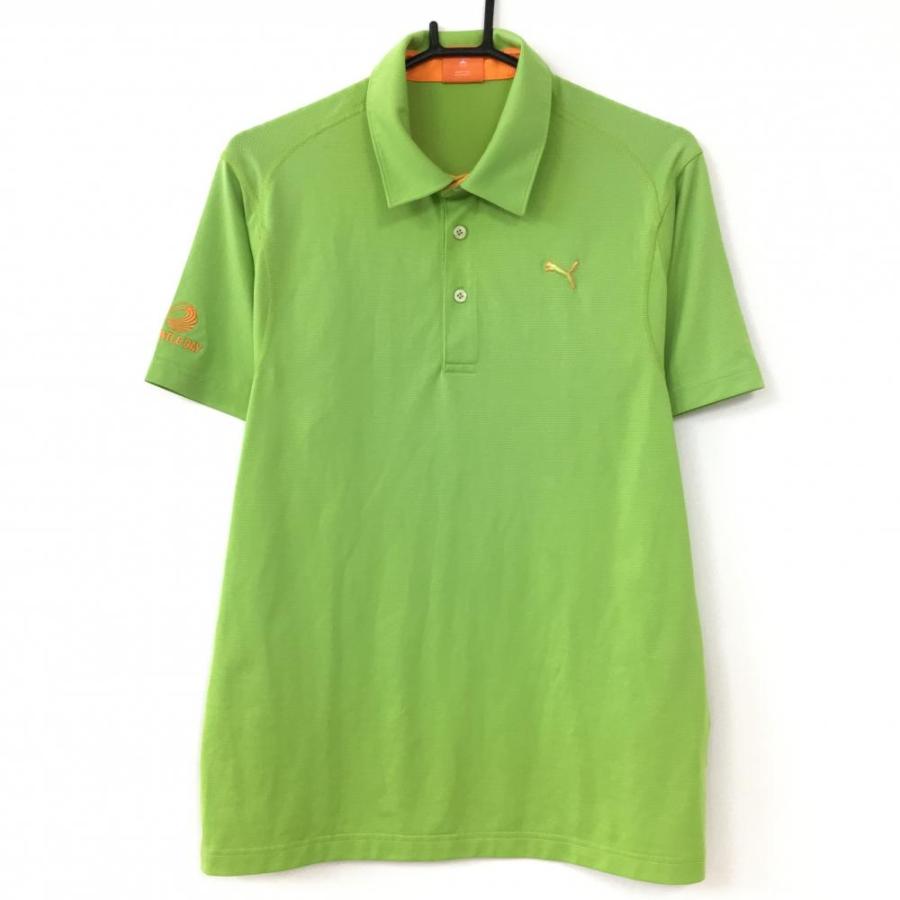 【プーマ】希少サイズ セット売り ポロシャツ グリーン イエロー 2XL メンズ PUMA（プーマ） 半袖ポロシャツ グリーン シンプル ロゴ刺しゅう