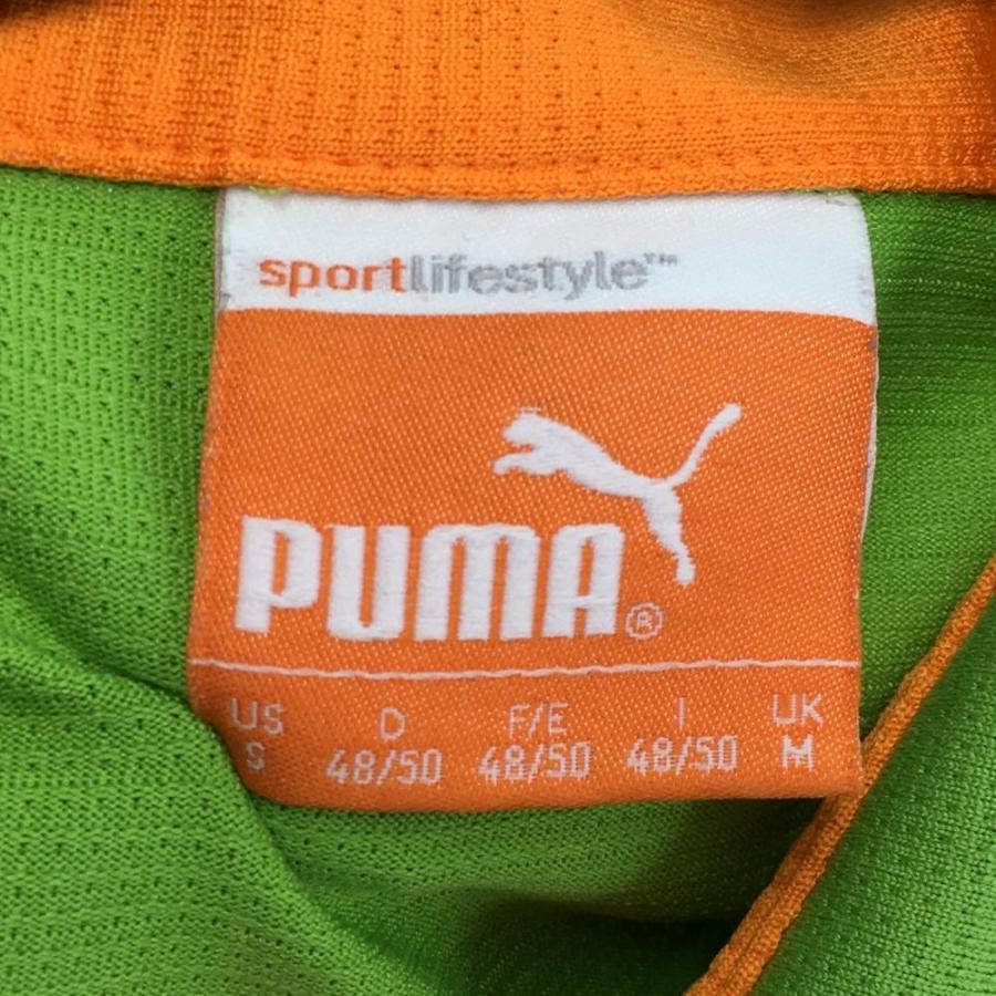 PUMA（プーマ） 半袖ポロシャツ グリーン シンプル ロゴ刺しゅう