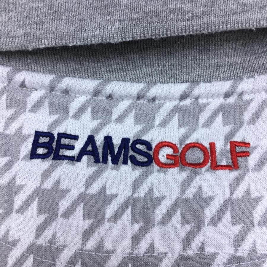 BEAMS（ビームス） ビームスゴルフ 半袖ポロシャツ グレー×白 千鳥格子
