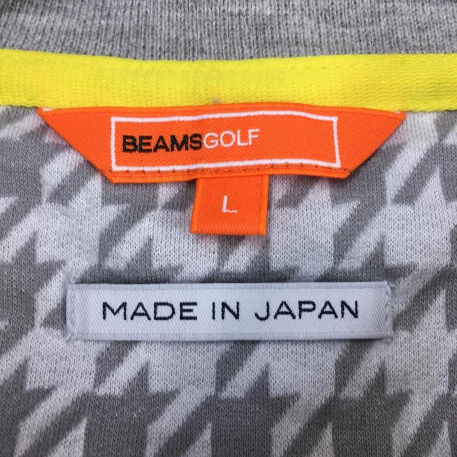 BEAMS（ビームス） ビームスゴルフ 半袖ポロシャツ グレー×白 千鳥格子