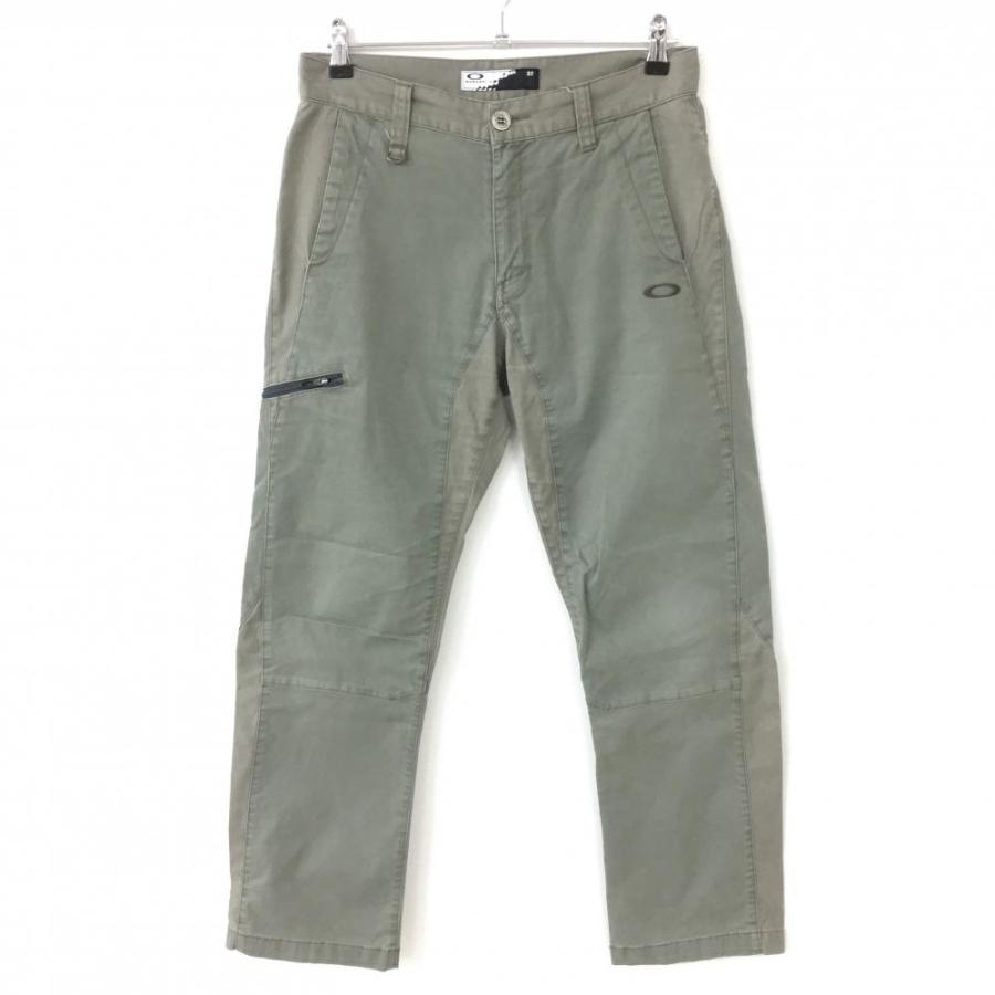 オークリー OAKLEY ゴルフパンツ 定価14,300円 サイズ32 新品 OAKLEY（オークリー） パンツ カーキ×ライトブラウン ロゴ刺しゅう
