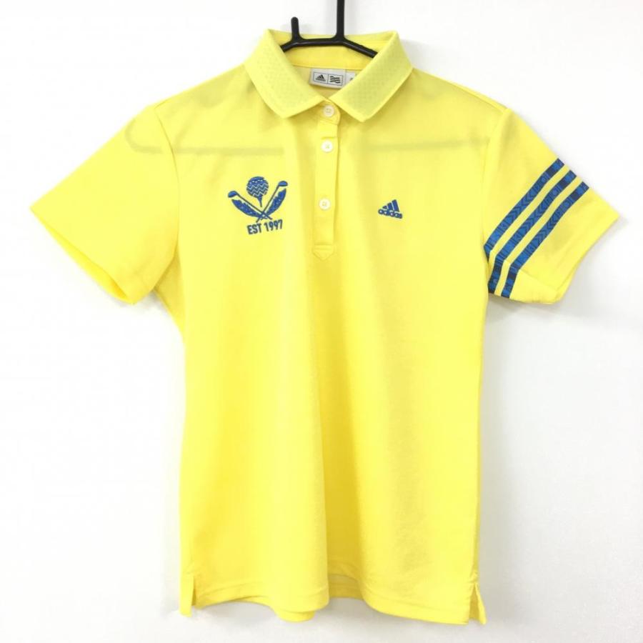 adidas（アディダス） 半袖ポロシャツ イエロー×ブルー 一部柄 袖3本 