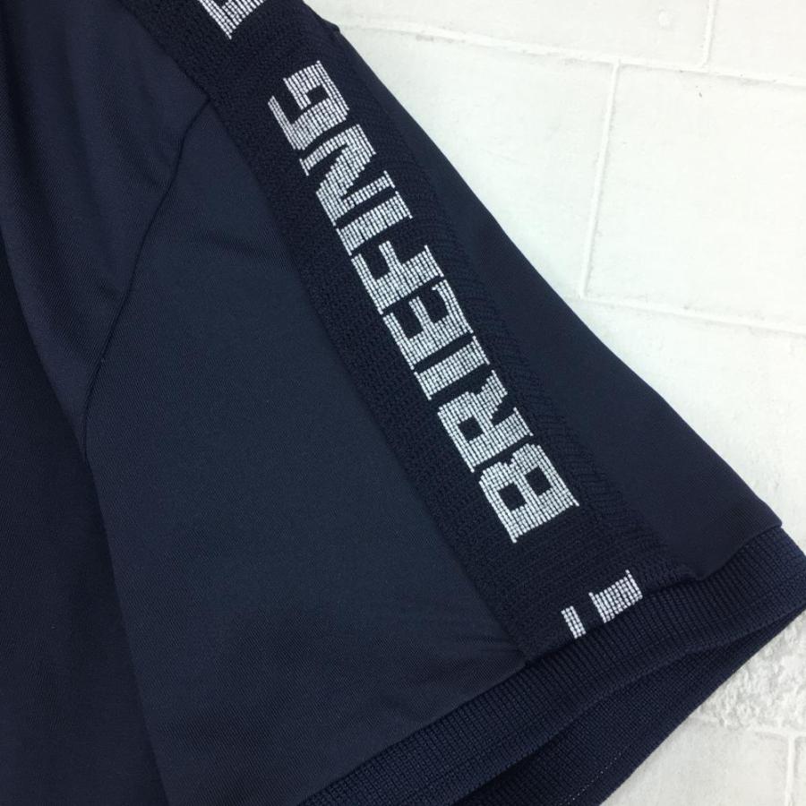 超美品)BRIEFING ブリーフィング 半袖ポロシャツ ネイビー 肩ロゴ