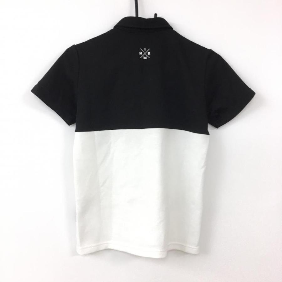 アイリッシュマン 半袖ポロシャツ 黒×白 バイカラー レディース M