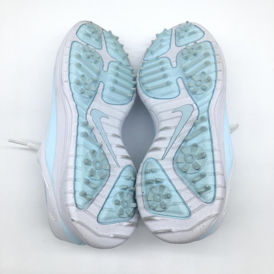 超美品】NIKE ナイキ スパイクレスゴルフシューズ 白×ライトブルー