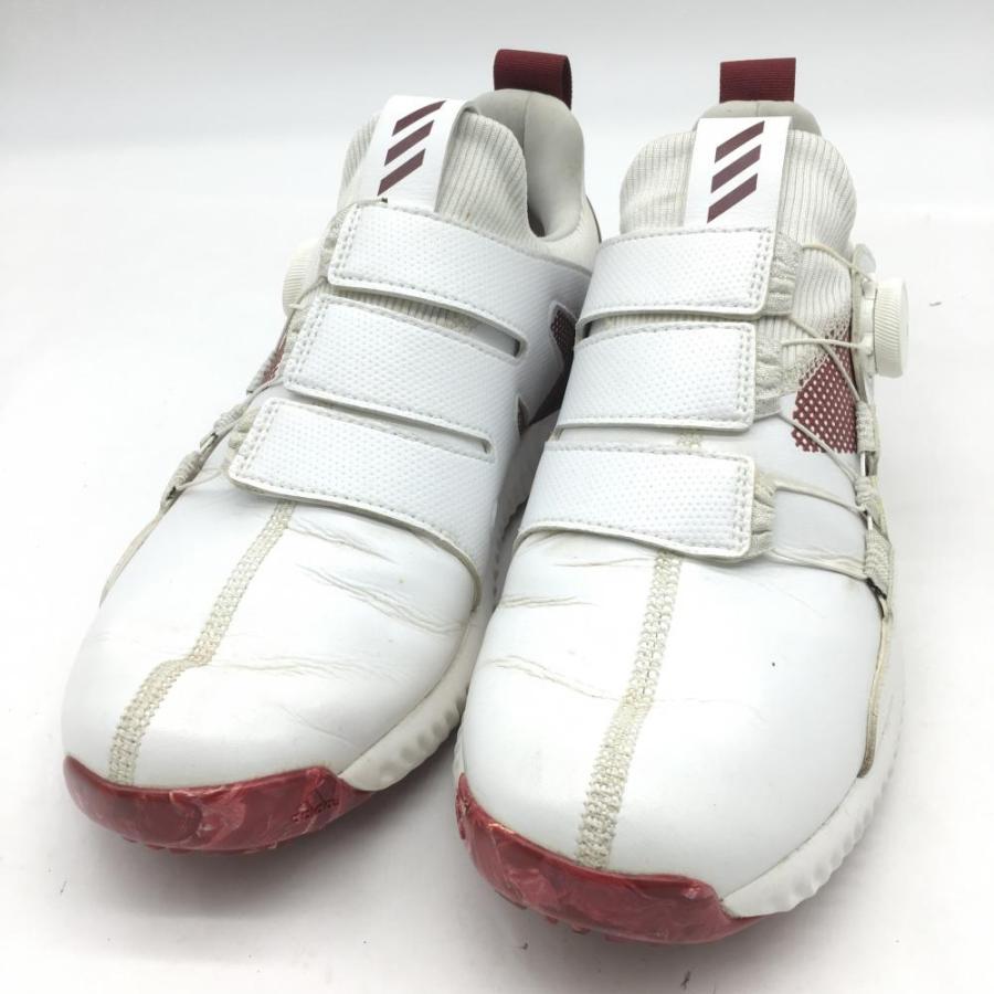 adidas（アディダス） ゴルフシューズ 白×ボルドー アディクロス