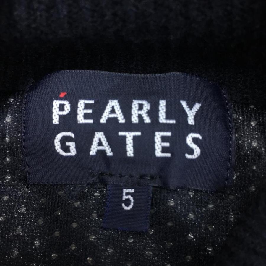 PEARLY GATES（パーリーゲイツ） ニットジャケット ネイビー×白 裾袖口