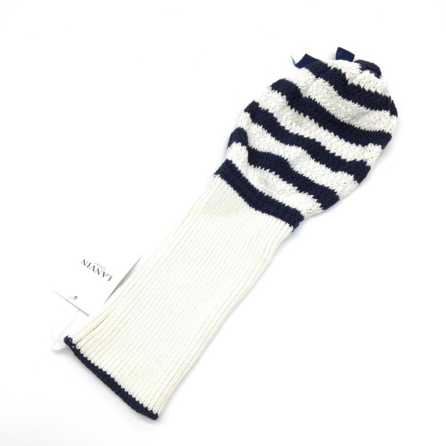 LANVIN ランバンスポール ニットヘッドカバー 白×ネイビー LANVIN ランバンスポール ニットヘッドカバー 白×ネイビー