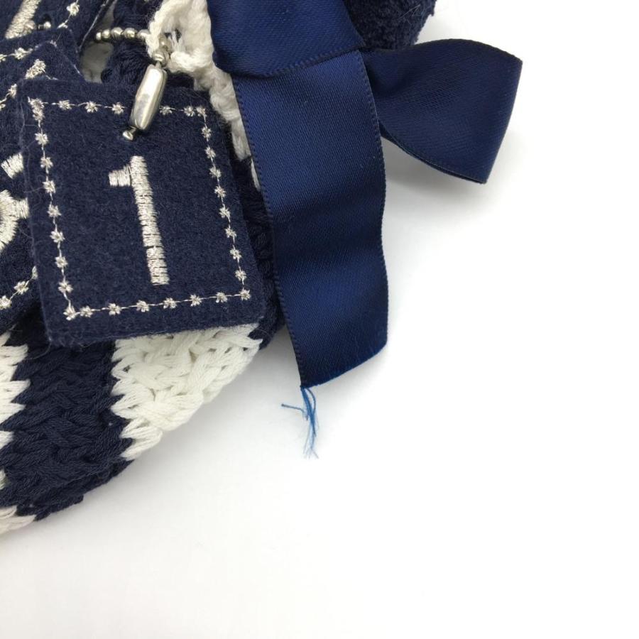 LANVIN ランバンスポール ニットヘッドカバー 白×ネイビー LANVIN ランバンスポール ニットヘッドカバー 白×ネイビー